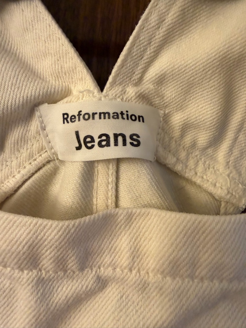 Reformation, Smith Style, Ivory Denim Overalls, Size 4 - Picture 6 of 16